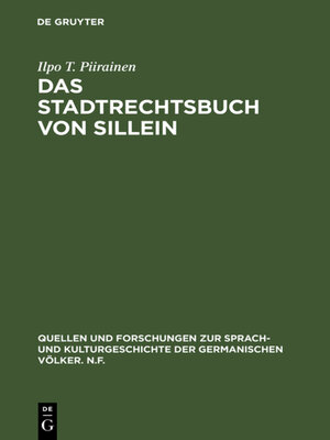 cover image of Das Stadtrechtsbuch von Sillein